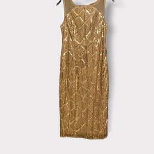 NWT Adrianna Papell short champagne sequin dress